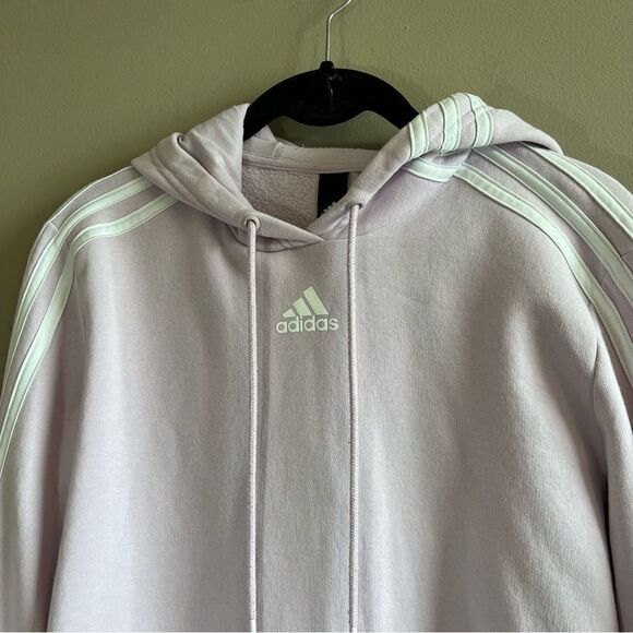 ✨ Adidas Women’s Lilac Cropped Hoodie Medium - Picture 2 of 8